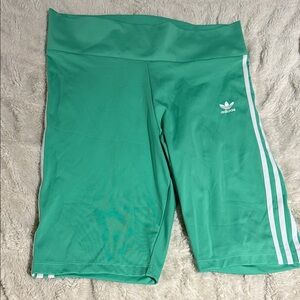 adidas Green Athletic Shorts bermudas 3 stripes sports biking shorts xl